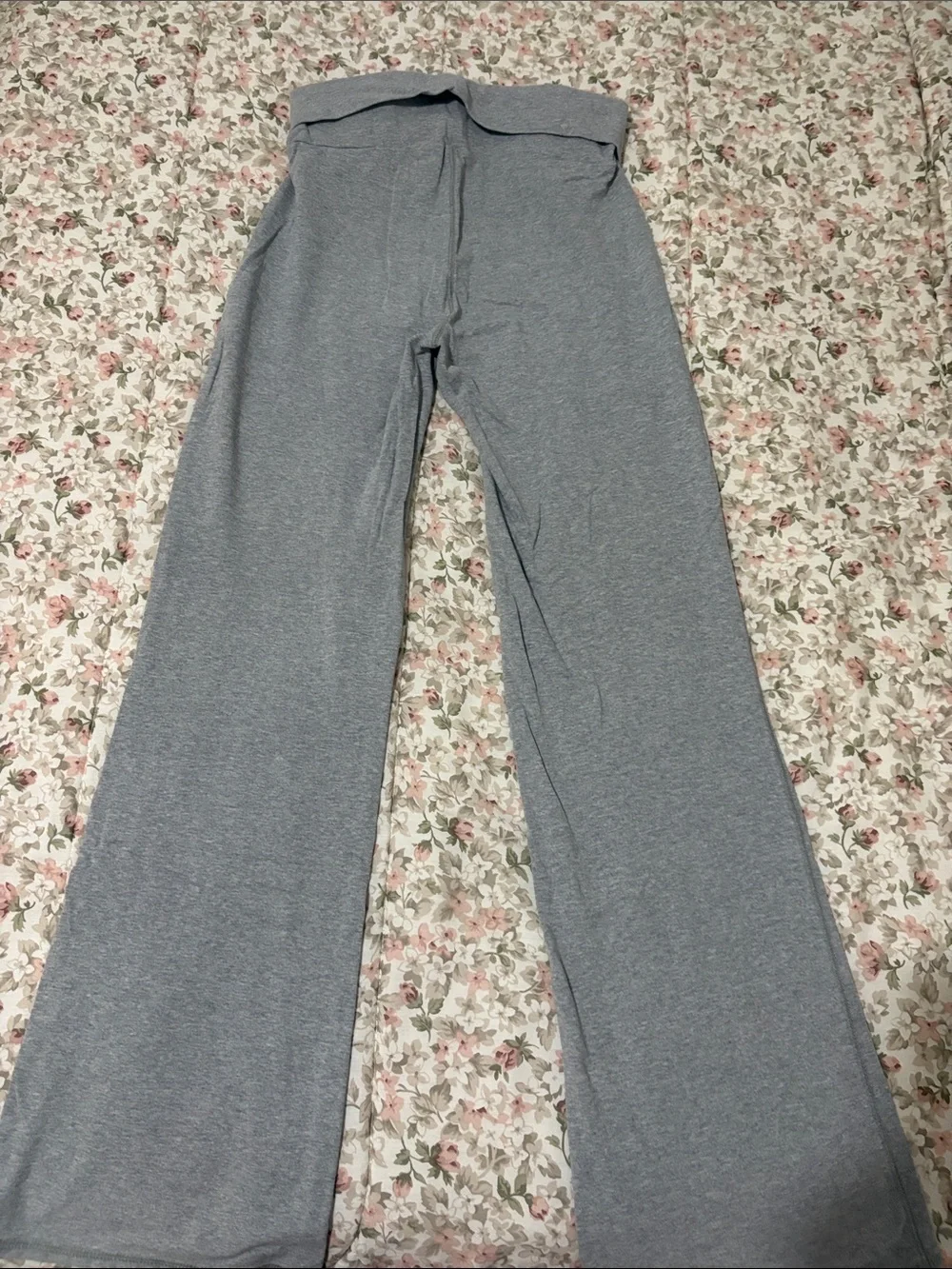Gap Kids Gray Fold-Over Waist Flare Lounge Pants